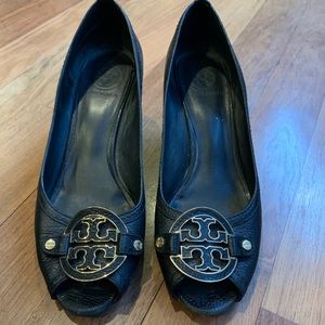 Tory Burch peep toe wedge